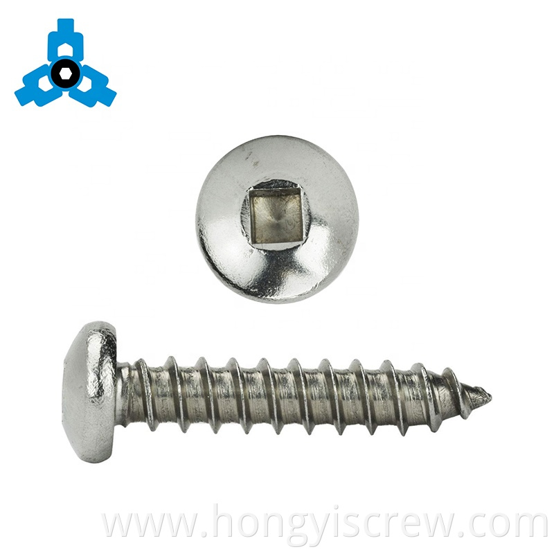 Square Drive Pan Head Stainless Steel Self Tapping Screw OEM Stock Support